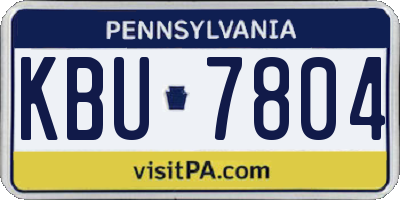 PA license plate KBU7804