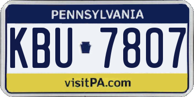 PA license plate KBU7807