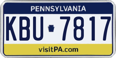 PA license plate KBU7817