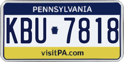 PA license plate KBU7818