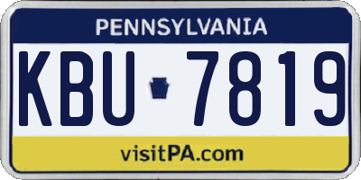 PA license plate KBU7819