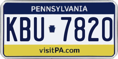 PA license plate KBU7820