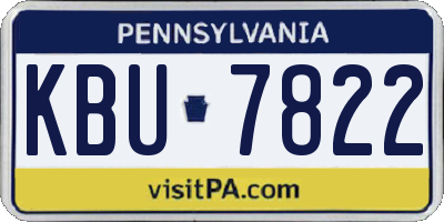 PA license plate KBU7822