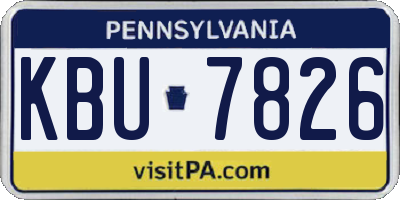 PA license plate KBU7826