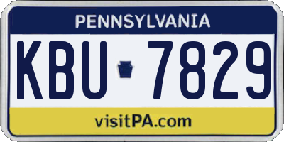 PA license plate KBU7829