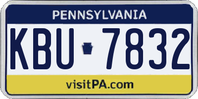 PA license plate KBU7832
