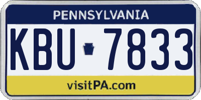 PA license plate KBU7833