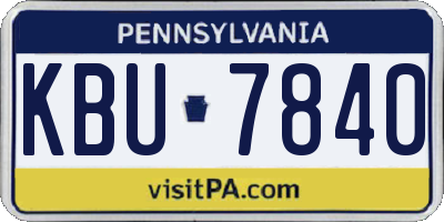 PA license plate KBU7840