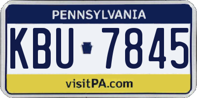 PA license plate KBU7845