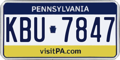 PA license plate KBU7847