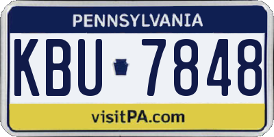 PA license plate KBU7848