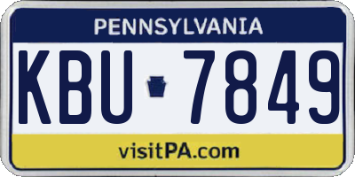 PA license plate KBU7849