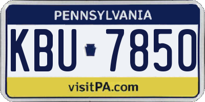 PA license plate KBU7850