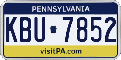 PA license plate KBU7852
