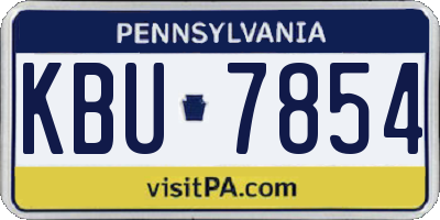 PA license plate KBU7854