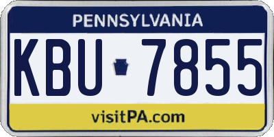 PA license plate KBU7855
