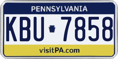 PA license plate KBU7858