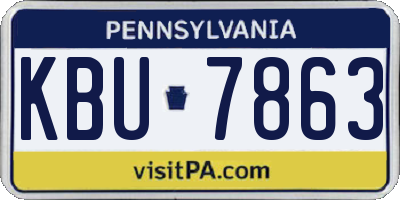 PA license plate KBU7863