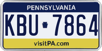 PA license plate KBU7864
