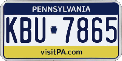 PA license plate KBU7865