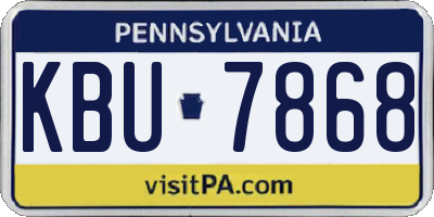 PA license plate KBU7868