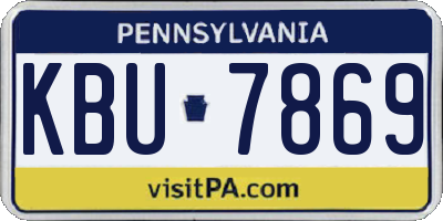 PA license plate KBU7869