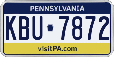 PA license plate KBU7872