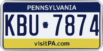 PA license plate KBU7874