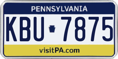 PA license plate KBU7875