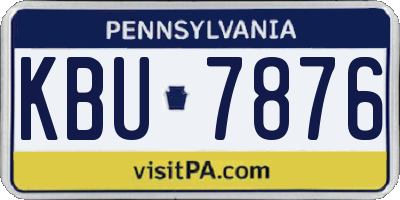 PA license plate KBU7876
