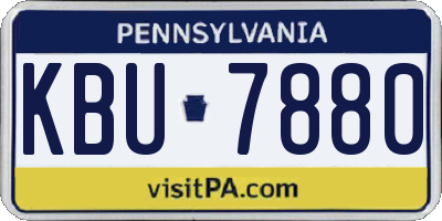 PA license plate KBU7880