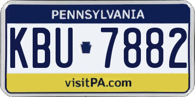 PA license plate KBU7882