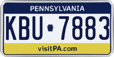 PA license plate KBU7883