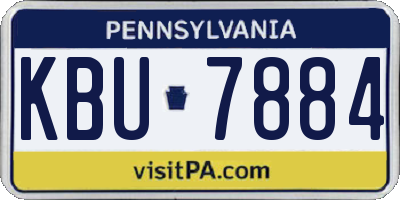 PA license plate KBU7884