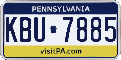 PA license plate KBU7885