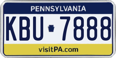 PA license plate KBU7888