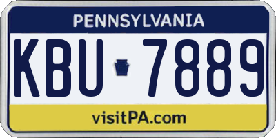 PA license plate KBU7889