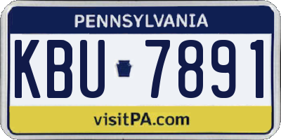 PA license plate KBU7891