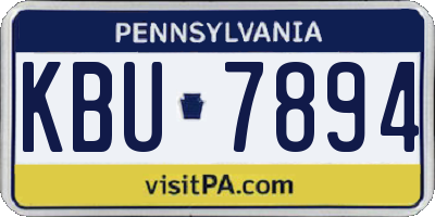 PA license plate KBU7894