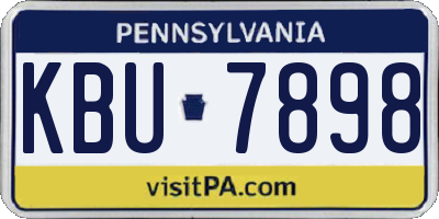 PA license plate KBU7898