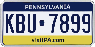PA license plate KBU7899