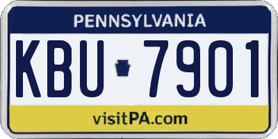 PA license plate KBU7901