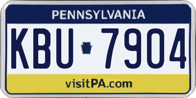 PA license plate KBU7904
