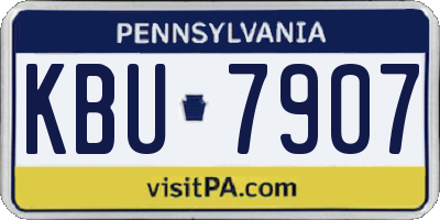PA license plate KBU7907