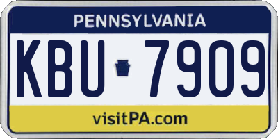 PA license plate KBU7909