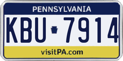 PA license plate KBU7914