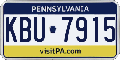 PA license plate KBU7915