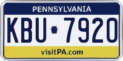 PA license plate KBU7920