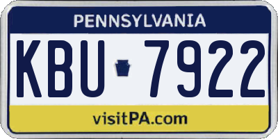 PA license plate KBU7922