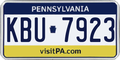 PA license plate KBU7923